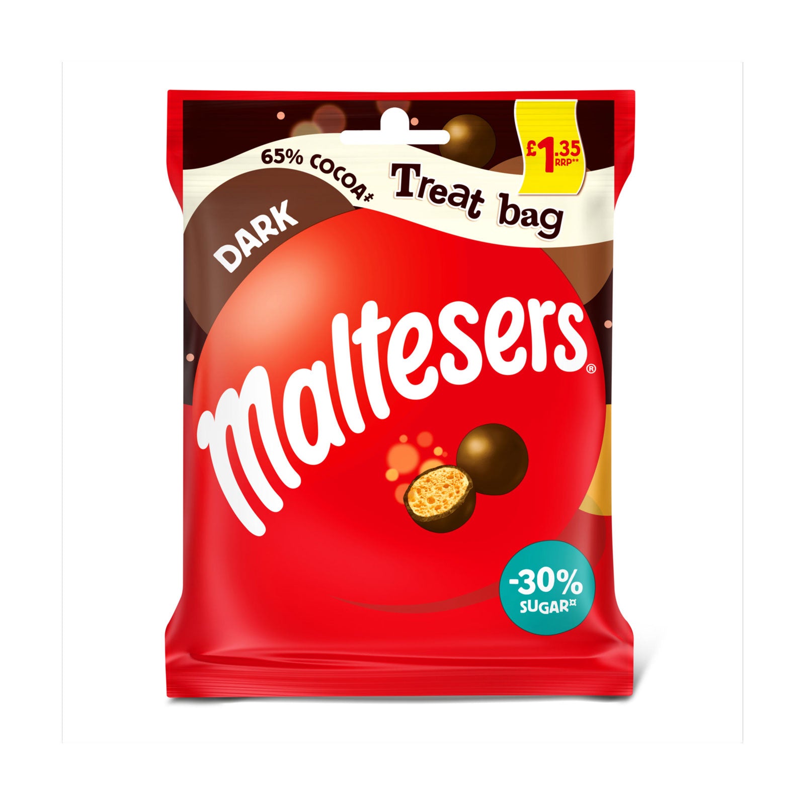 Maltesers Dark Chocolate Treat Bag Pm £1.35 59g Maltesers Dark Chocolate Treat Bag Pm £1.35 59g